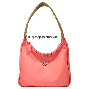 Prada Vintage Mini Nylon Tessuto Bag in Pink
